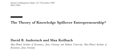 The Reading Note of The Theory of Knowledge Spillover Entrepreneurship
